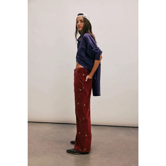 New Free People We The Free Clifton Cord Wide-Leg Jeans Size 27 Womens Jeans - Picture 3 of 10